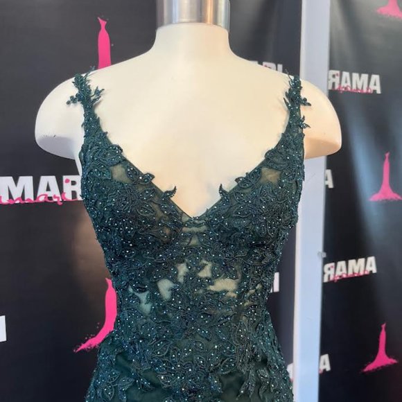 La Femme Prom Dress 30767 Emerald Size 00 NWT - Picture 3 of 4